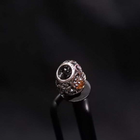 Retired Pandora Signature Silver Peridot August Birthstone Heart Bead Charm - Picture 6 of 6